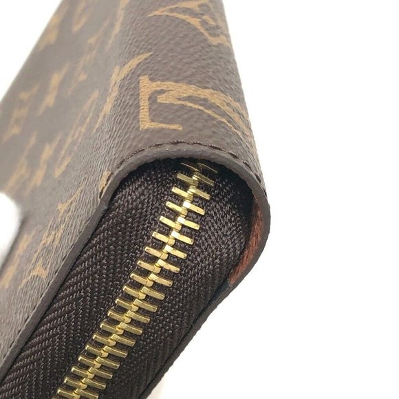 Authentic LOUIS VUITTON Monogram Zippy wallet Zip Around Long Wallet Brown - Picture 7 of 14